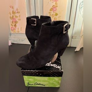 Sam Edelman Suede Ankle Boot, Black, Size 6.5